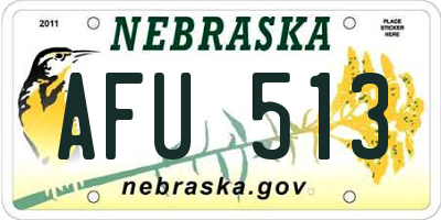 NE license plate AFU513