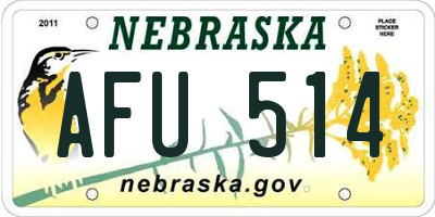 NE license plate AFU514