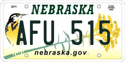 NE license plate AFU515