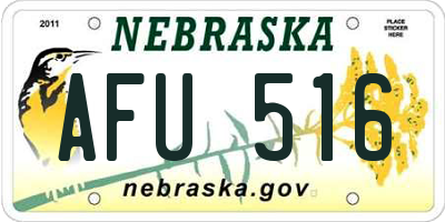 NE license plate AFU516