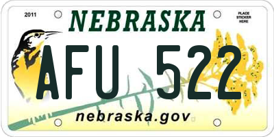 NE license plate AFU522