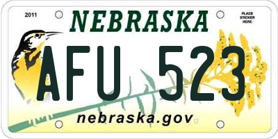NE license plate AFU523