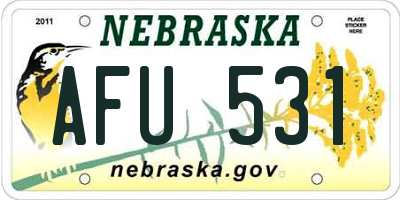 NE license plate AFU531