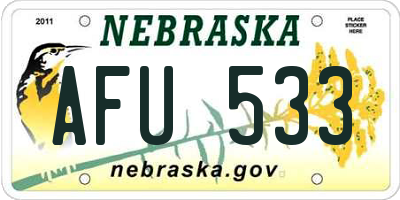 NE license plate AFU533