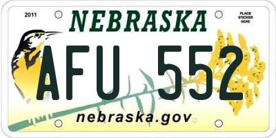 NE license plate AFU552