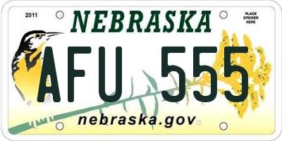 NE license plate AFU555