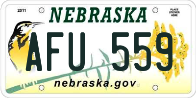 NE license plate AFU559