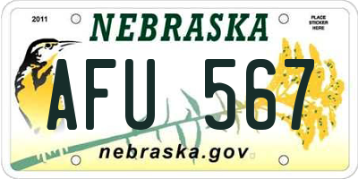 NE license plate AFU567