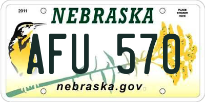 NE license plate AFU570