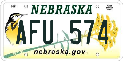NE license plate AFU574