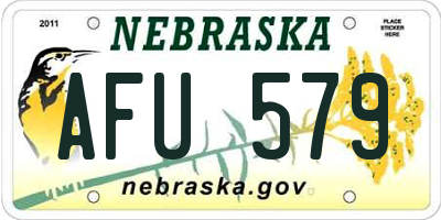 NE license plate AFU579