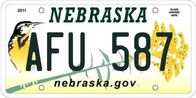 NE license plate AFU587