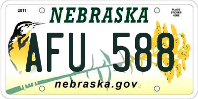 NE license plate AFU588