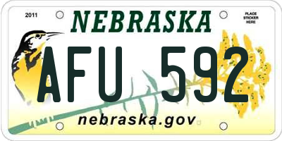 NE license plate AFU592