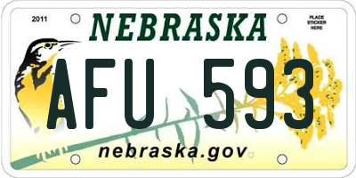 NE license plate AFU593