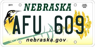NE license plate AFU609