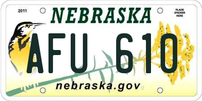 NE license plate AFU610