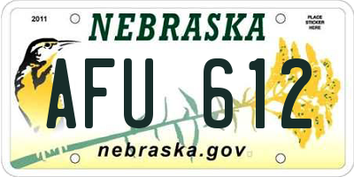 NE license plate AFU612
