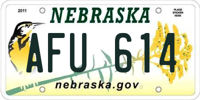 NE license plate AFU614