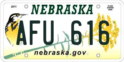 NE license plate AFU616