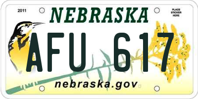 NE license plate AFU617