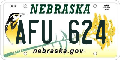 NE license plate AFU624