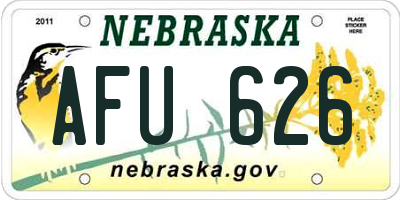 NE license plate AFU626