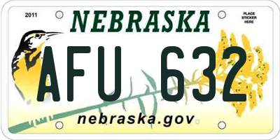 NE license plate AFU632