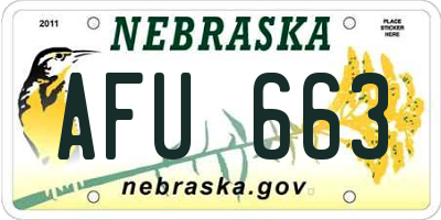 NE license plate AFU663