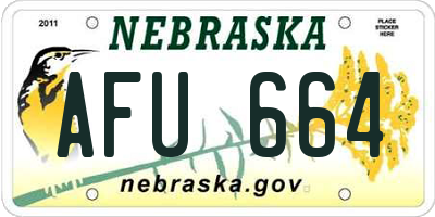 NE license plate AFU664