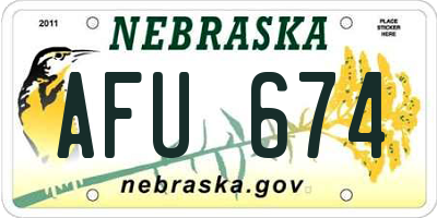 NE license plate AFU674