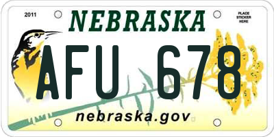 NE license plate AFU678