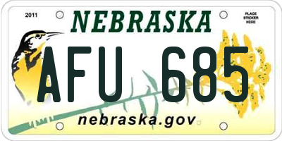 NE license plate AFU685