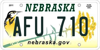 NE license plate AFU710