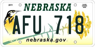 NE license plate AFU718