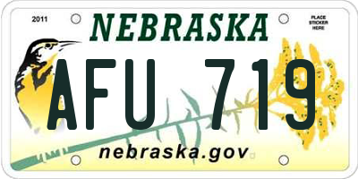 NE license plate AFU719