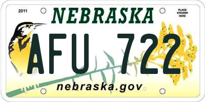 NE license plate AFU722