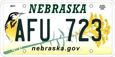 NE license plate AFU723