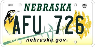 NE license plate AFU726