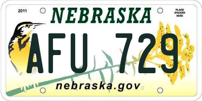 NE license plate AFU729