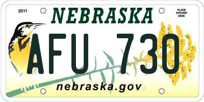 NE license plate AFU730