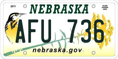 NE license plate AFU736
