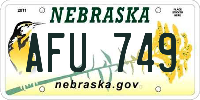 NE license plate AFU749