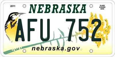 NE license plate AFU752