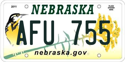 NE license plate AFU755