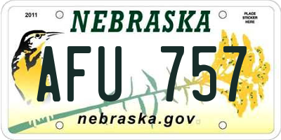 NE license plate AFU757