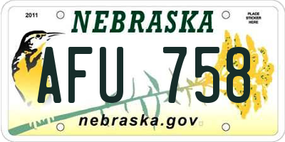 NE license plate AFU758