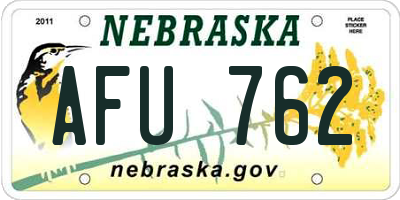 NE license plate AFU762