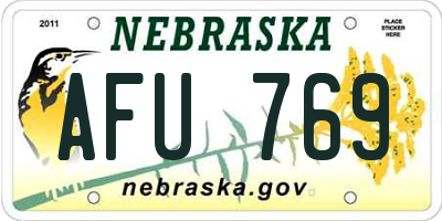 NE license plate AFU769