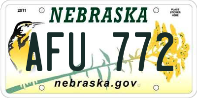 NE license plate AFU772